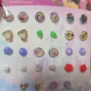 Disney Princess 16-Piece Stud Earring Set